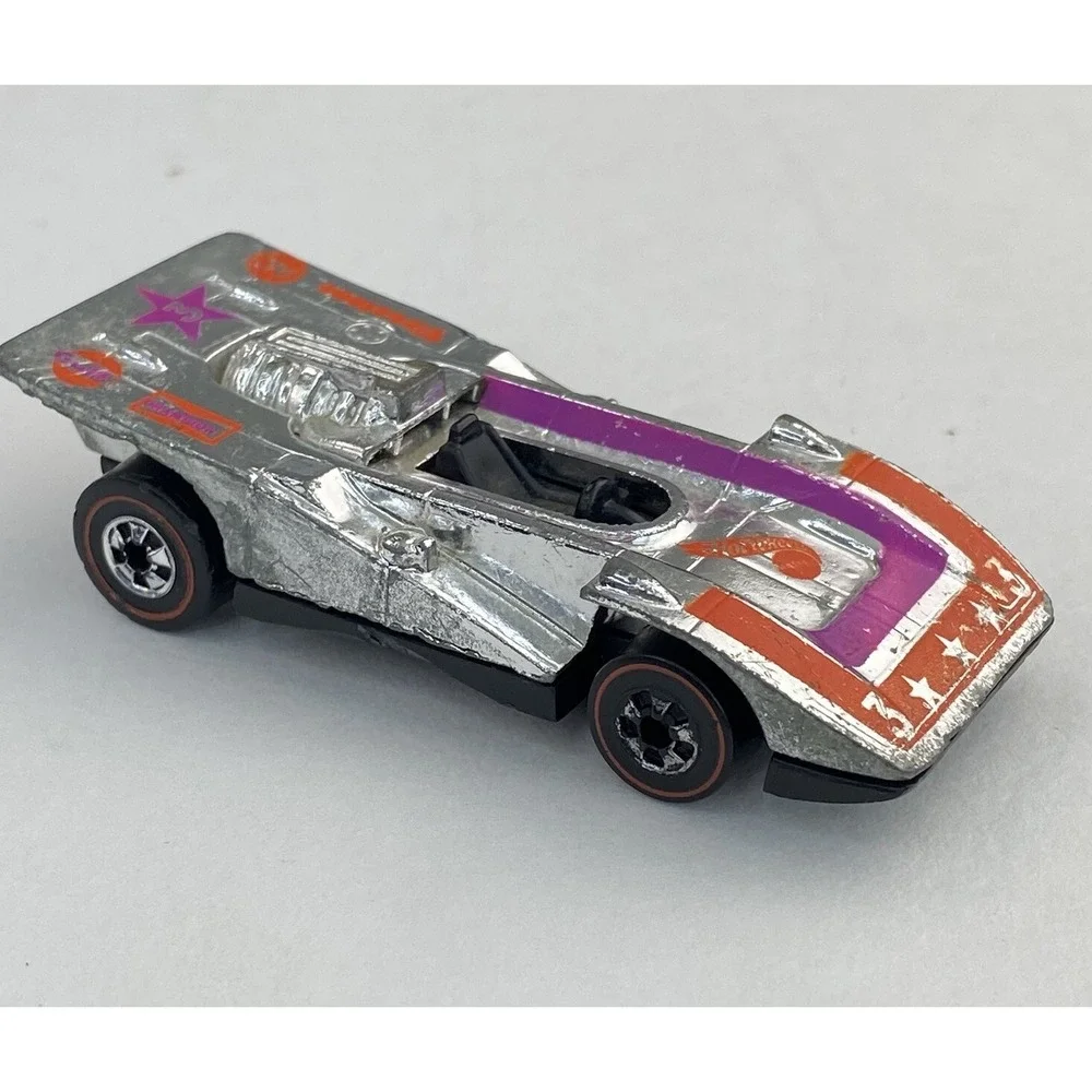 Hot Wheels Redline 1976 Steam Roller Super Chromes Orange Magenta Hong Kong 1973